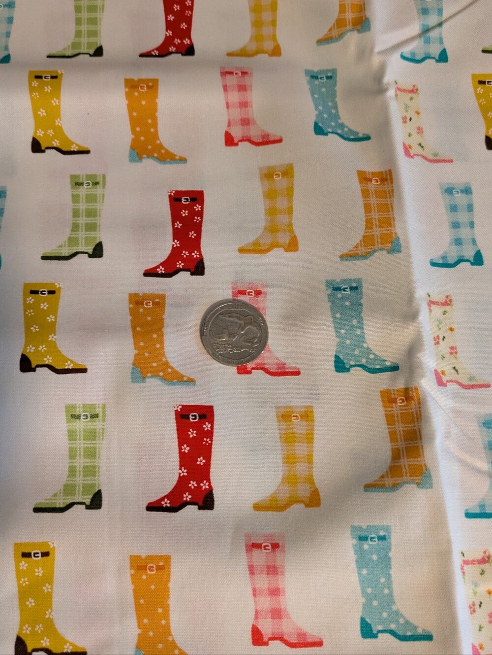 Rain Boots Print Cotton Fabric